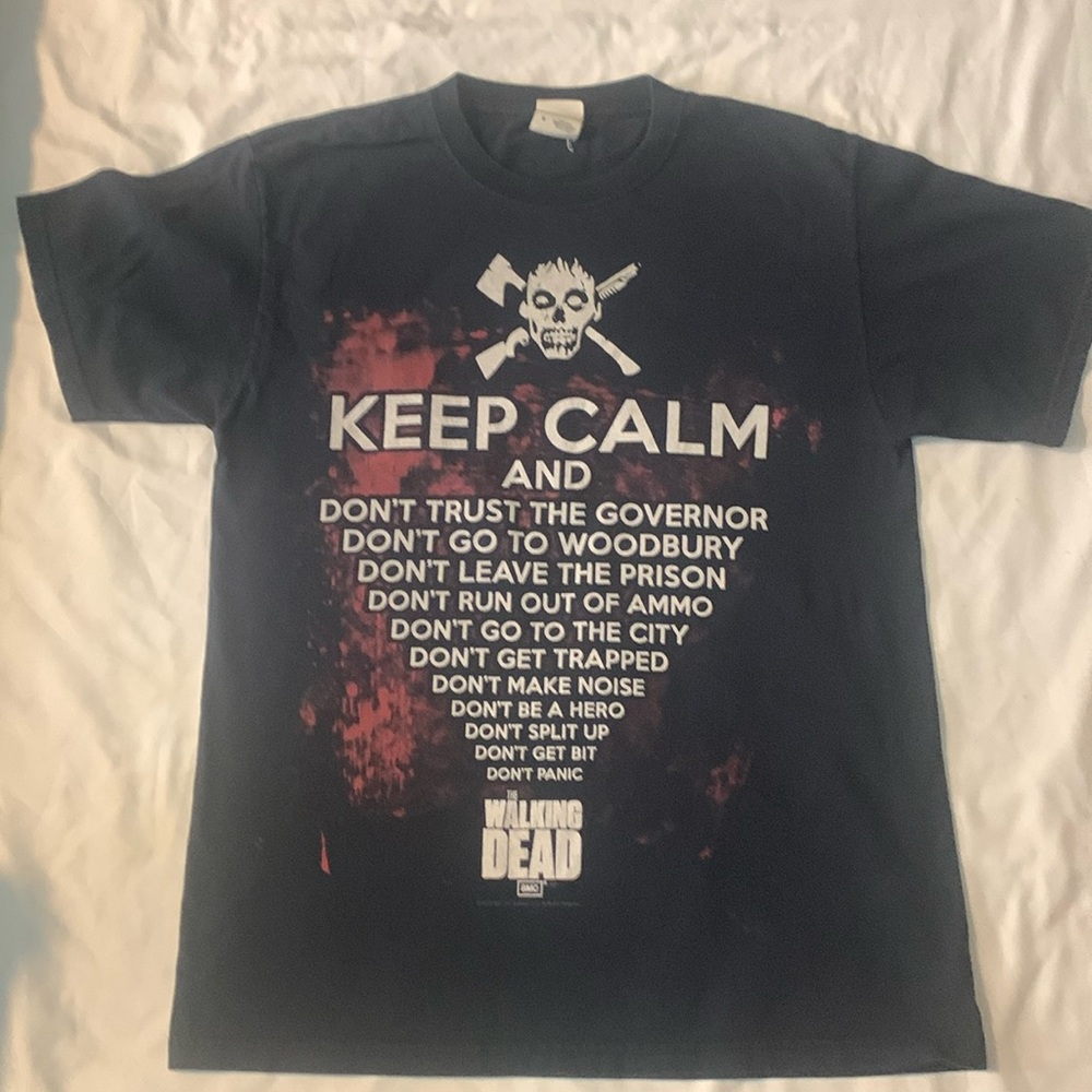 The Walking Dead Old School Keep Calm Black M Tee